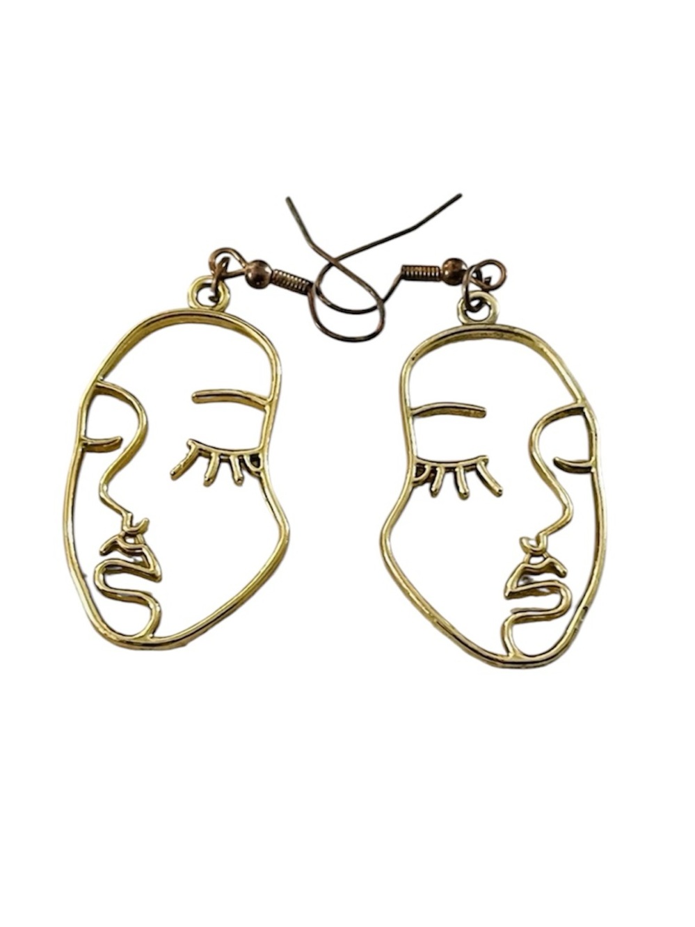 Minimalist Gold Abstract Face Drop Earrings for Women - jewelry- Accessories